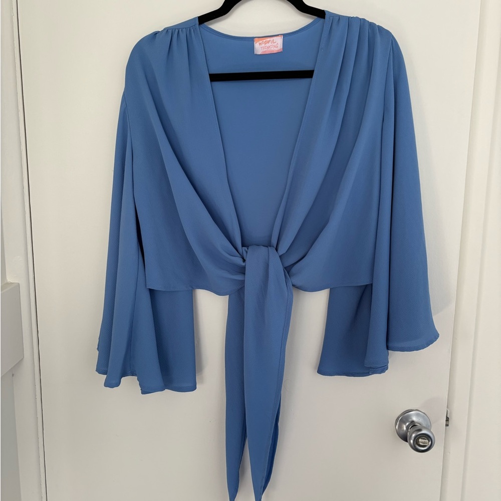 Front tie bell sleeve top